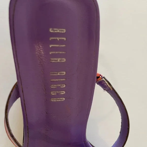 Bella Ricco Neon Orange Purple Square-toe Heels Size 9 - Picture 9 of 9